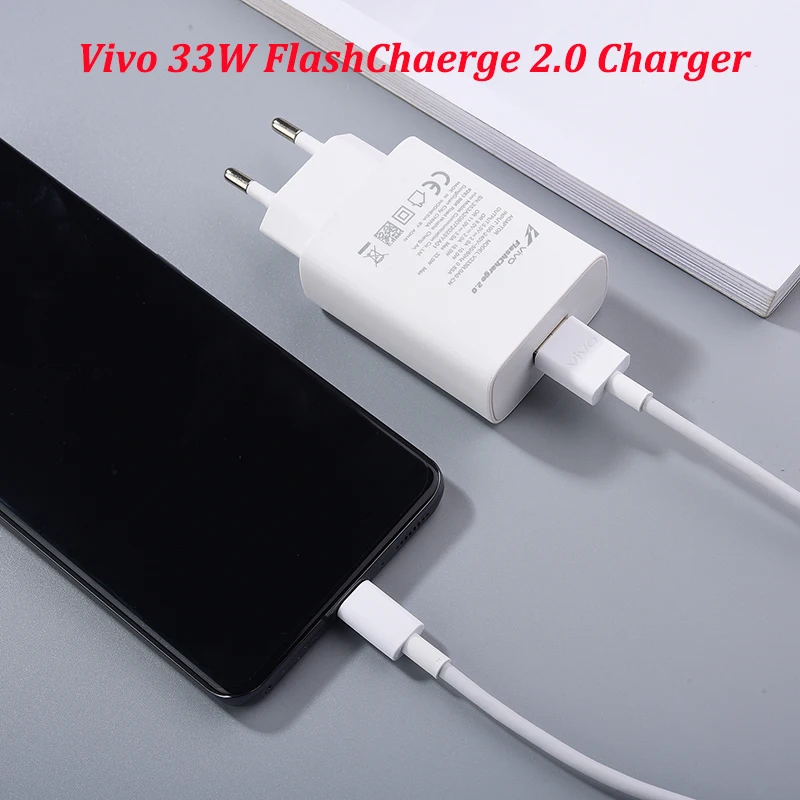 usb c 30w Original Vivo 33W FlashCharge 2.0 Charger EU Fast Charging Adapter Usb Type C Cable For Vivo X50 X30 X60 Pro S7 iQOO Neo855 Z1X usb quick charge