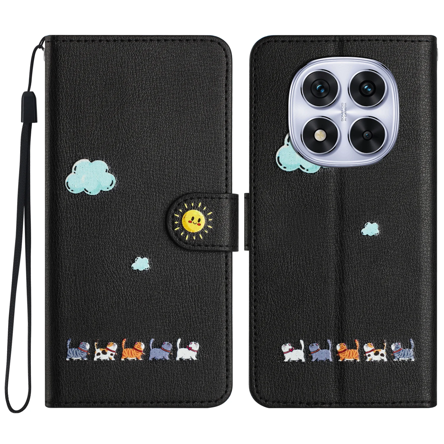 Elegant Leather Flip Wallet Case with Kickstand and Card Holder
