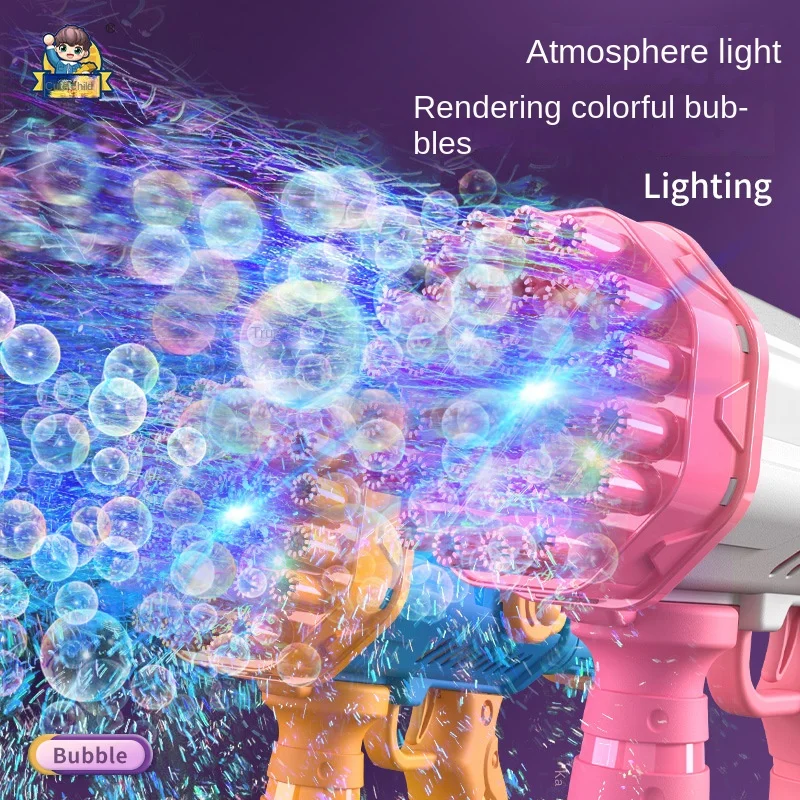 32-hole Bubble Gun Rocket Automatic Soap Bubble Machine Children's Electric Toy Bubble Gun Outdoor Party Wedding Holiday Gift 4