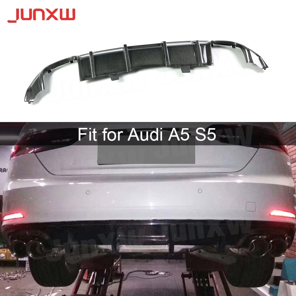 

Carbon Fiber / FRP Unpainted Rear Lip Spoiler Diffuser for Audi A5 Sline S5 Sedan 4 door Not A5 Standard 2017 2018 Car Styling