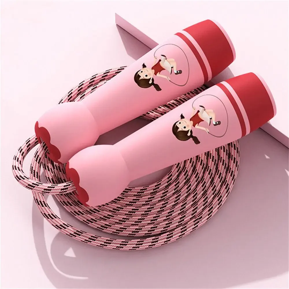Women Men Adjustable Child Jumping Rope Cotton Rope Fillet Design Skipping Ropes Cartoon Colourful Kids Jump Kids Exercise