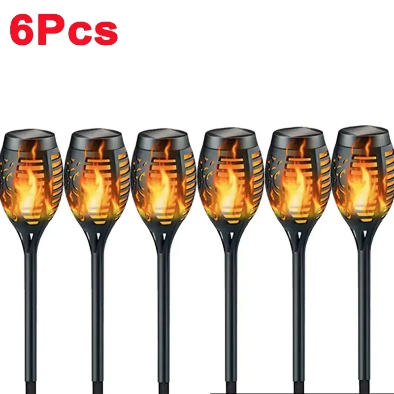 Solar Flame Torch Light Flickering Waterproof Garden & Patio Decor Lamp