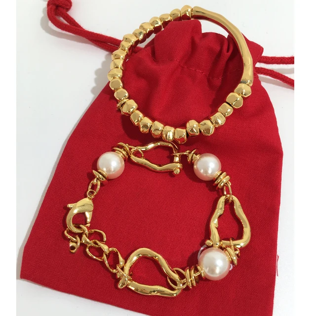 YS High Quality European And American Original Fashion Electroplating 925 Silver Pearl Uno De 50 Bracelet Holiday Jewelry Gft