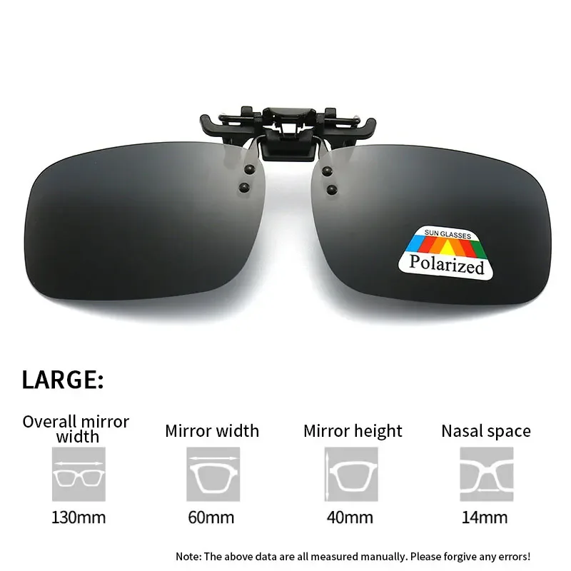 Polarized Clip Sunglasses 2Pcs Set Myopia Glasses Clip Driver Fishing Night Vision Myopia Clipon Sun Shading Eyeglasses 6