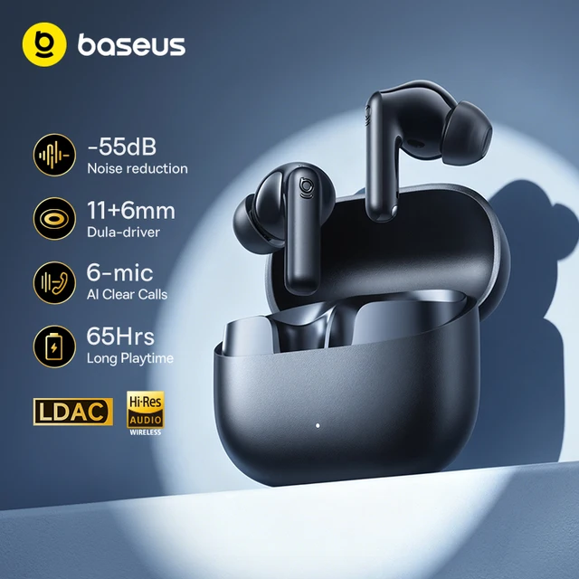 Audífonos Baseus Bass EP10 Ultra con ANC y 65 h de batería