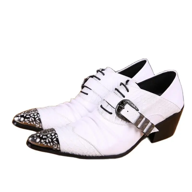 

Туфли мужские из натуральной кожи, роскошные свадебные туфли, Цвет Красный вино, цвет черный, высокий каблук, классические, 36-46