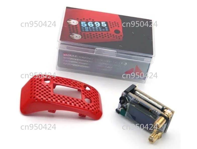 Module VTX Rapidfire Blanc avec antenne droite FPV, connecteurs visibles