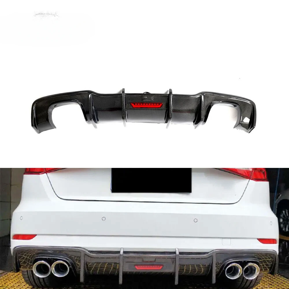 

Для audis A3 S-LINE S3 Sportback 2017-2019 губа диффузора заднего бампера из углеродного волокна