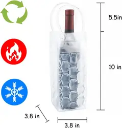 Premium Ice Wine Chiller Bag with Cooling Gel for Perfectly Chilled Bottles (Clear)