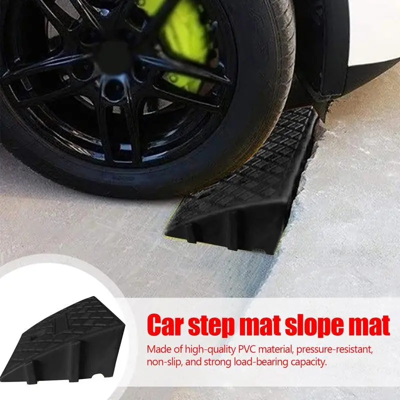 Car Wheel Driveway Ramps For Car Trailer Truck Bike Accessories Tires Curb Ramps Heavy Duty Threshold Ramp Kit 25X27X11cm/13CM