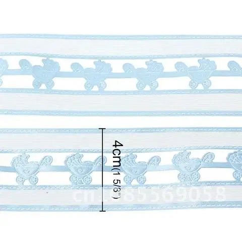 

Blue Baby Carriage Boy 4cm,1 Roll(18.4M) DoreenBeads Organza Satin Baby Shower Ribbon gift packing DIY crafts headband wedding