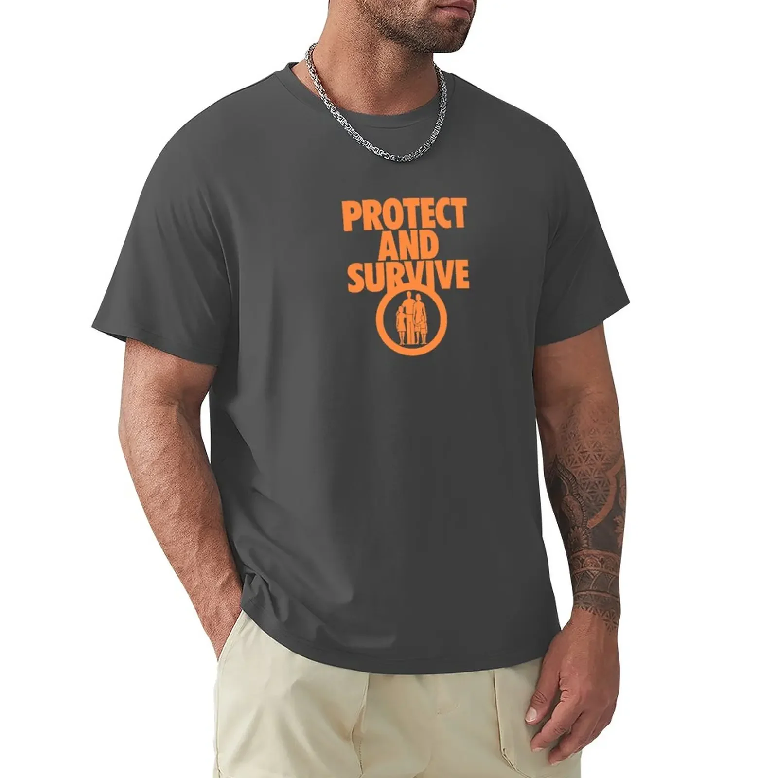 

Protect and Survive T-Shirt quick drying sweat kawaii clothes heavyweights men clothings