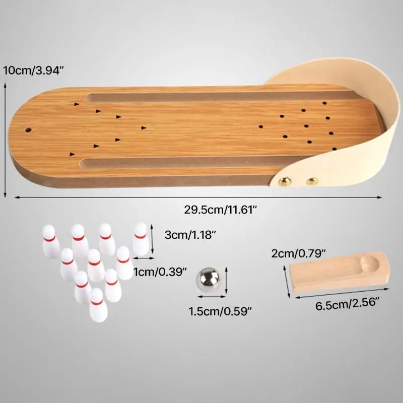 G6DE Desktops Bowling Toy Home Bowling Gift for Adult Kid Teen Boy Girl, Mini Game Set, Wooden Tabletop Game