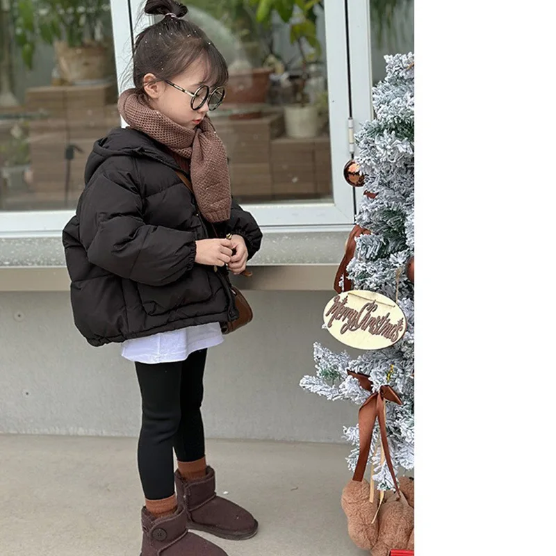 Children's Down cotton jacket girls' short new Korean version bread jacket thickened cotton waterproof Comfortable