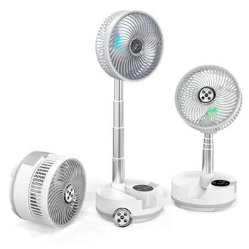 Ventilatore pieghevole a batteria da 20000 mAh Ventilatore da terra ricaricabile 112 ore di lavoro Telecomando e ventilatore da tavolo oscillante a luce colorata 1