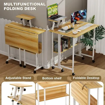 Simple Foldable Computer Desk Can Raised and Lowered Standing Computer Table Adjustable Portable Rotary Laptop Bed Table
