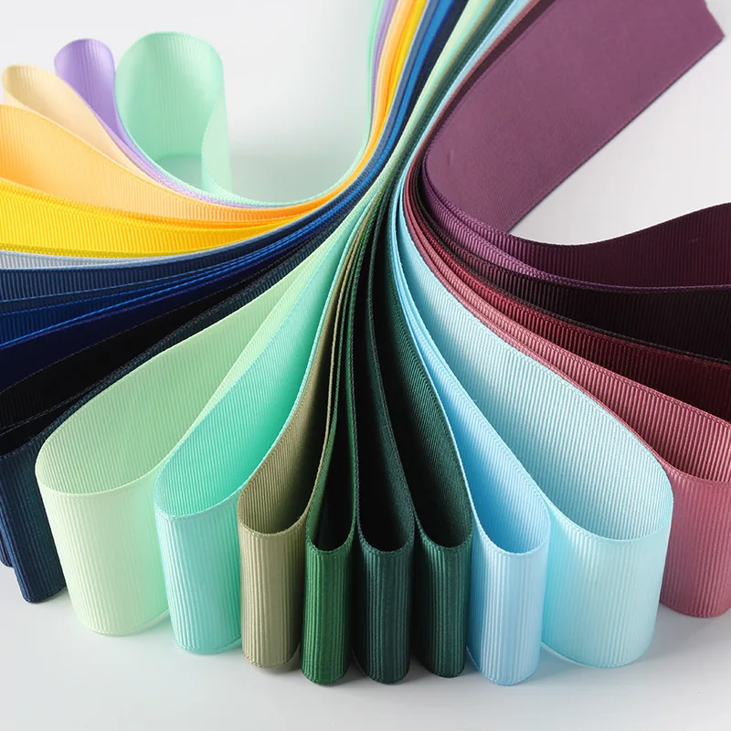 Ribbon Decoration 10 Meters Solid Grosgrain Ribbon Double Face Fabric for Gift Wrapping Wedding Decoration Sewing Crafts DIY Hair Bows