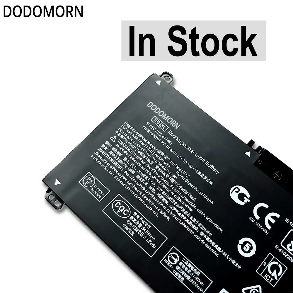 Dodomorn-bateria do Portátil para hp Pavilion Tf03xl 14-bf 15-cc 15-cd 17-ar 17-ar007ca 17-ar050wm Hstnn-ub7j 920046541tpn-q188 41wh - Imagem 5