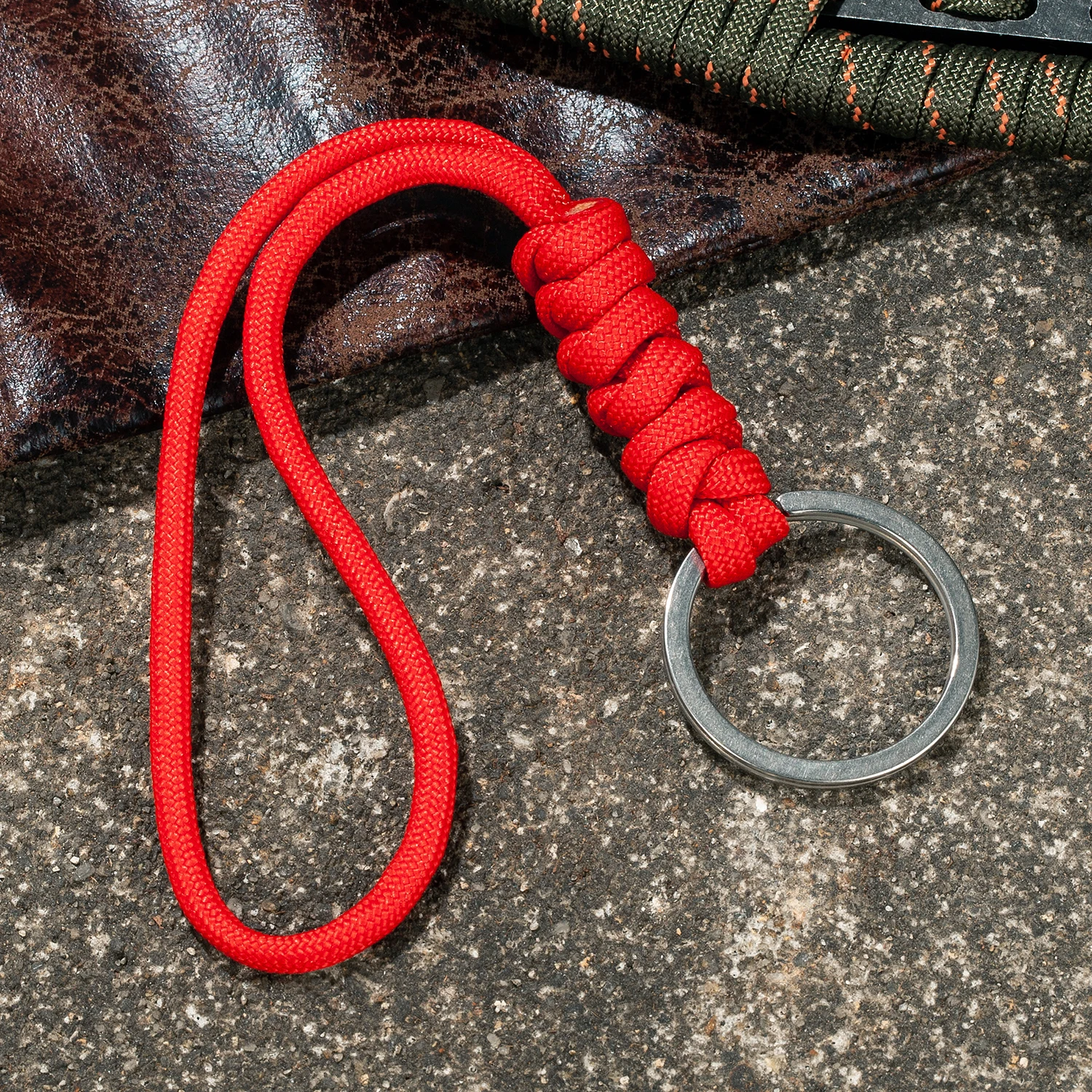 금속 반지 키 체인 야외 비상 Paracord 키에 대 한 강력한 매는 밧줄 스트랩 배낭 땋은 뱀 매듭 우산 밧줄 체인
