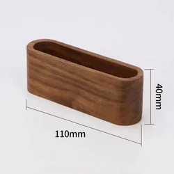 Wooden Business Card Holder - Creative Desktop Large Capacity Storage Organizer (Brown)