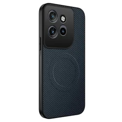 Carbon Fiber Magnetic Wireless Charging Anti - Fall Case Cover - Motorola Edge 70 (Royal Blue)
