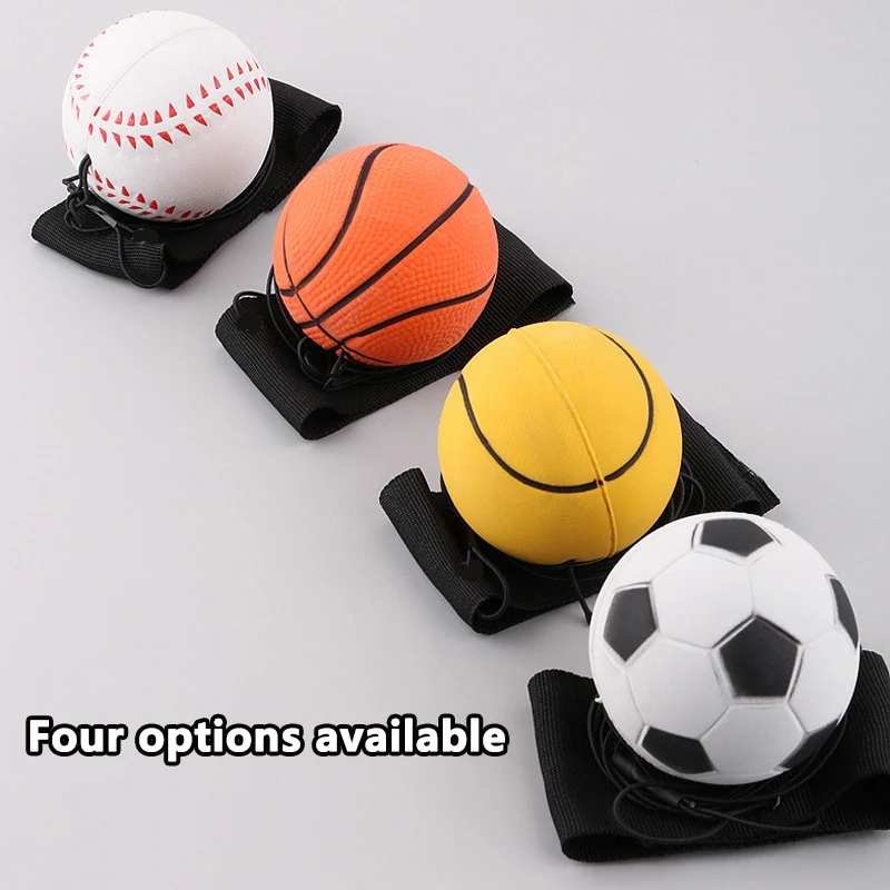 Wrist Return Ball Elasticity Rubber Ball For Wrist Exercise Hand Strengthening Outdoor Indoor Bouncy Wristband Kids Toys