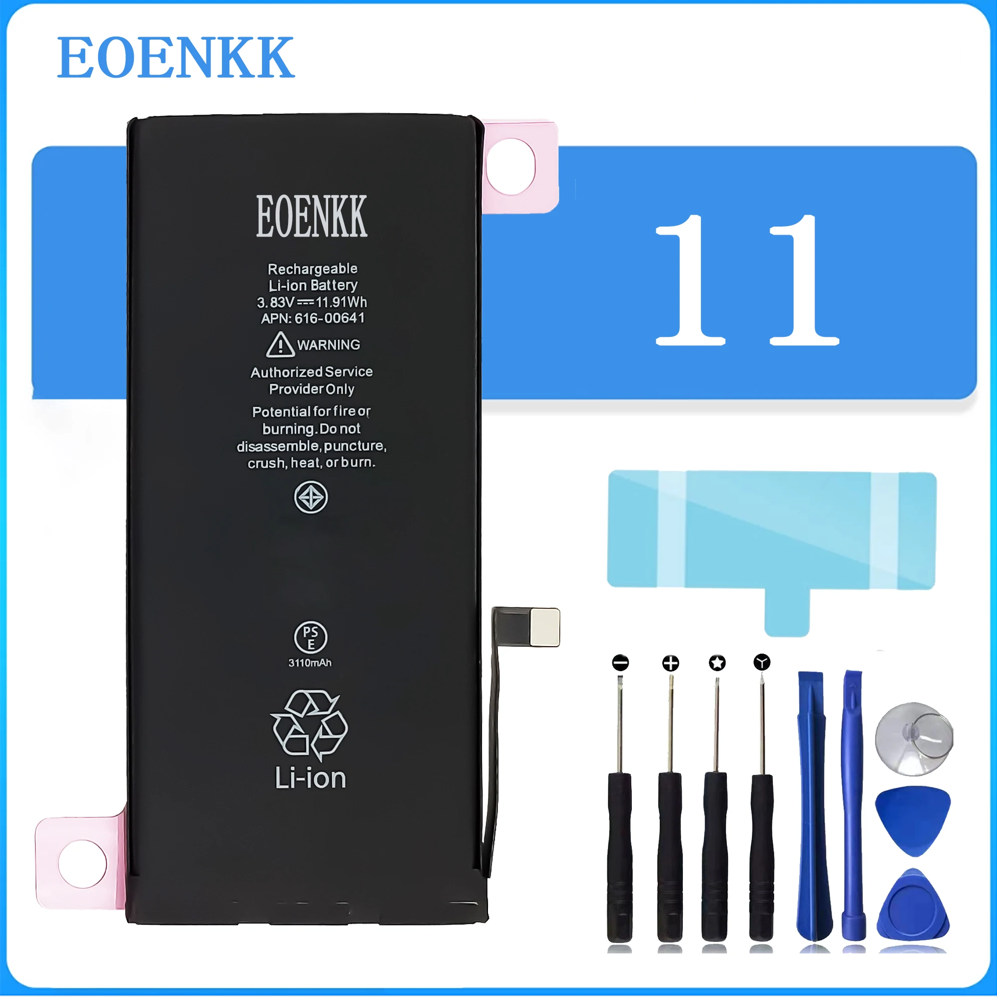 Batteria Eoenkk 3110Mah Per Apple Iphone 11/ 128Gb 256Gb 11G Parte Di Riparazione Batterie Di Ricambio Per Telefoni Ad Alta Capacità Bateria