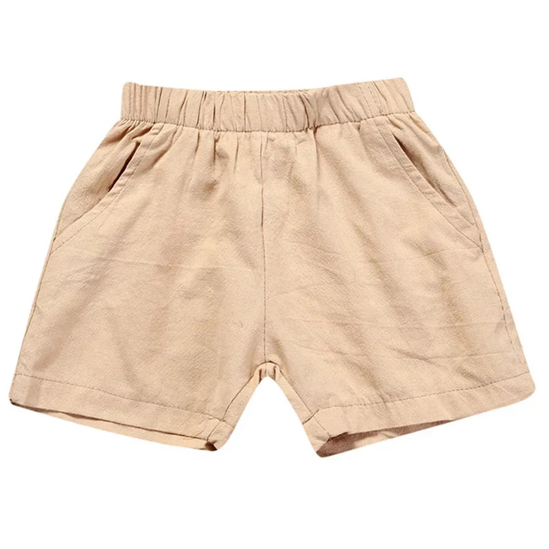 Baby Boys Shorts Summer Cotton Solid PP Linen Shorts for Boy Harem Pants Toddler Children Short Casual Kids Clothing 1-7y