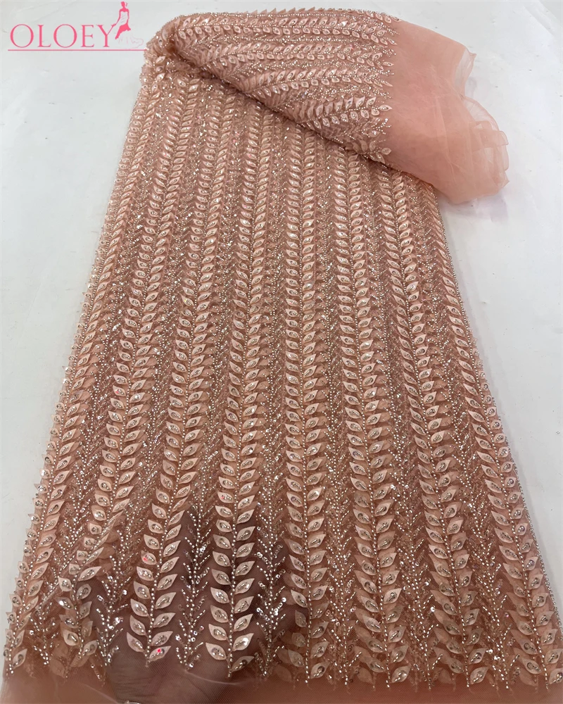 

High-End Luxury French Embroidery Groom Lace Fabric African Nigerian With Sequins Fabric For Wedding Dress JJ 9883