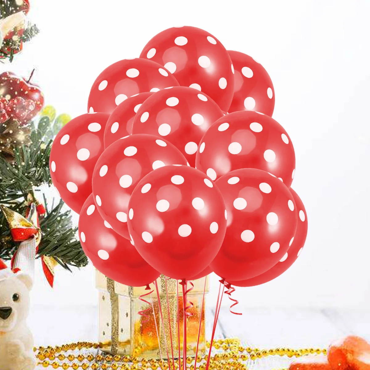 

25pcs Dots Printed Balloons 12inch Latex Round Shaped Balloons Birthday Wedding Proposal Bridal Shower Decoration