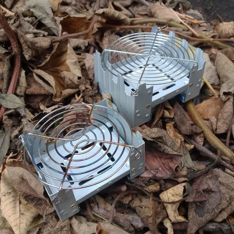 Folding Portable Outdoor Stove Uses Wood or Alcohol Fuel 2