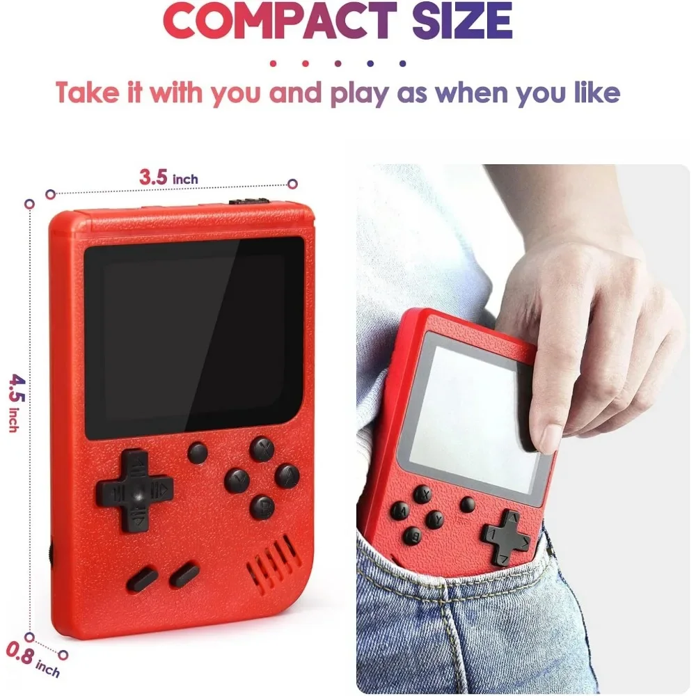 Portable Pocket Game Retro Handheld 3 Inch LCD Game fidget Boy Girl Toys Gift Built-in 400 Two-Player Electronic Game Console 5
