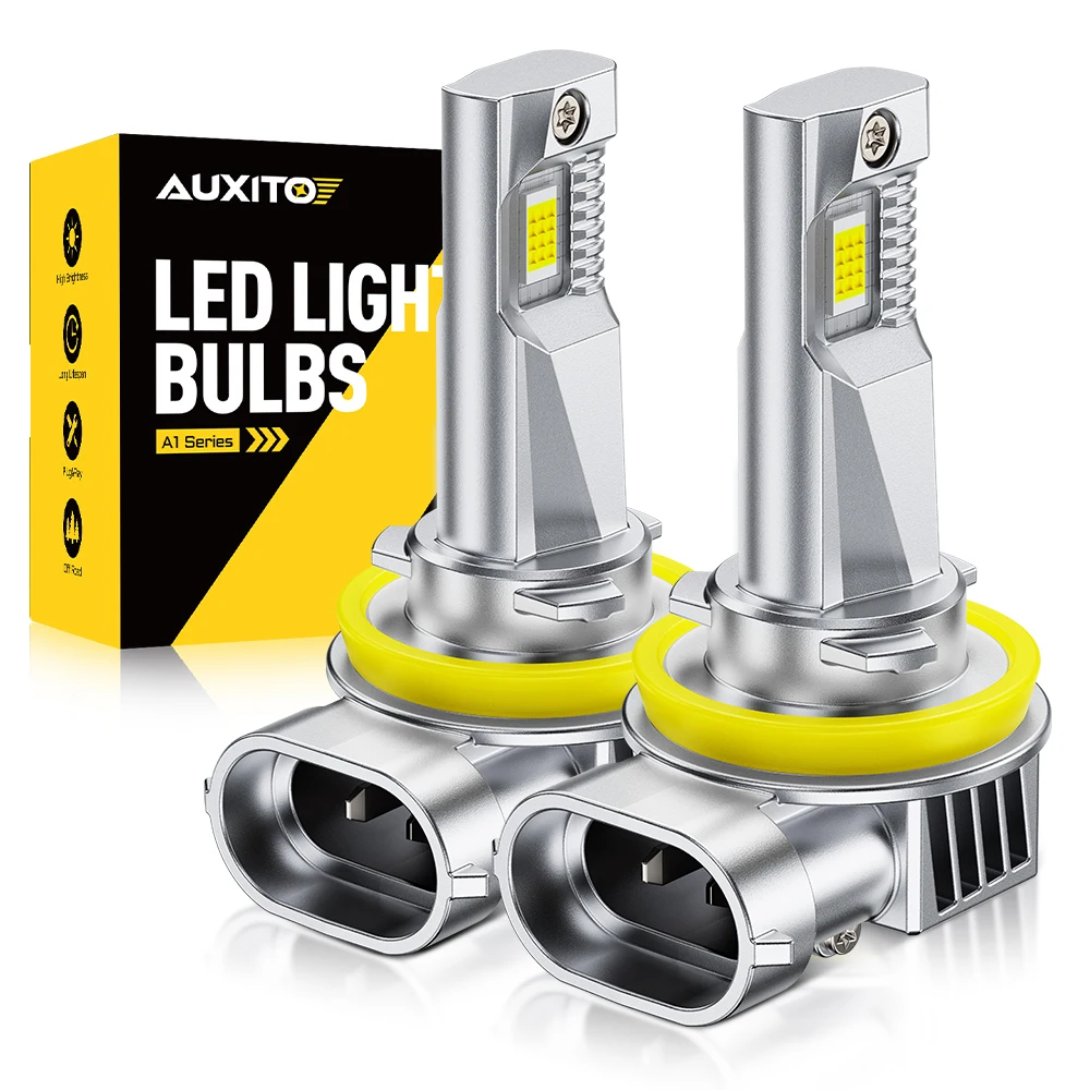 AUXITO 2Pcs 12000LM H11 H8 H9 LED Headlight Bulbs Fanless 6500K White 9005 HB3 High Low Beam 9006 HB4 Vehicle Light Driving Lamp