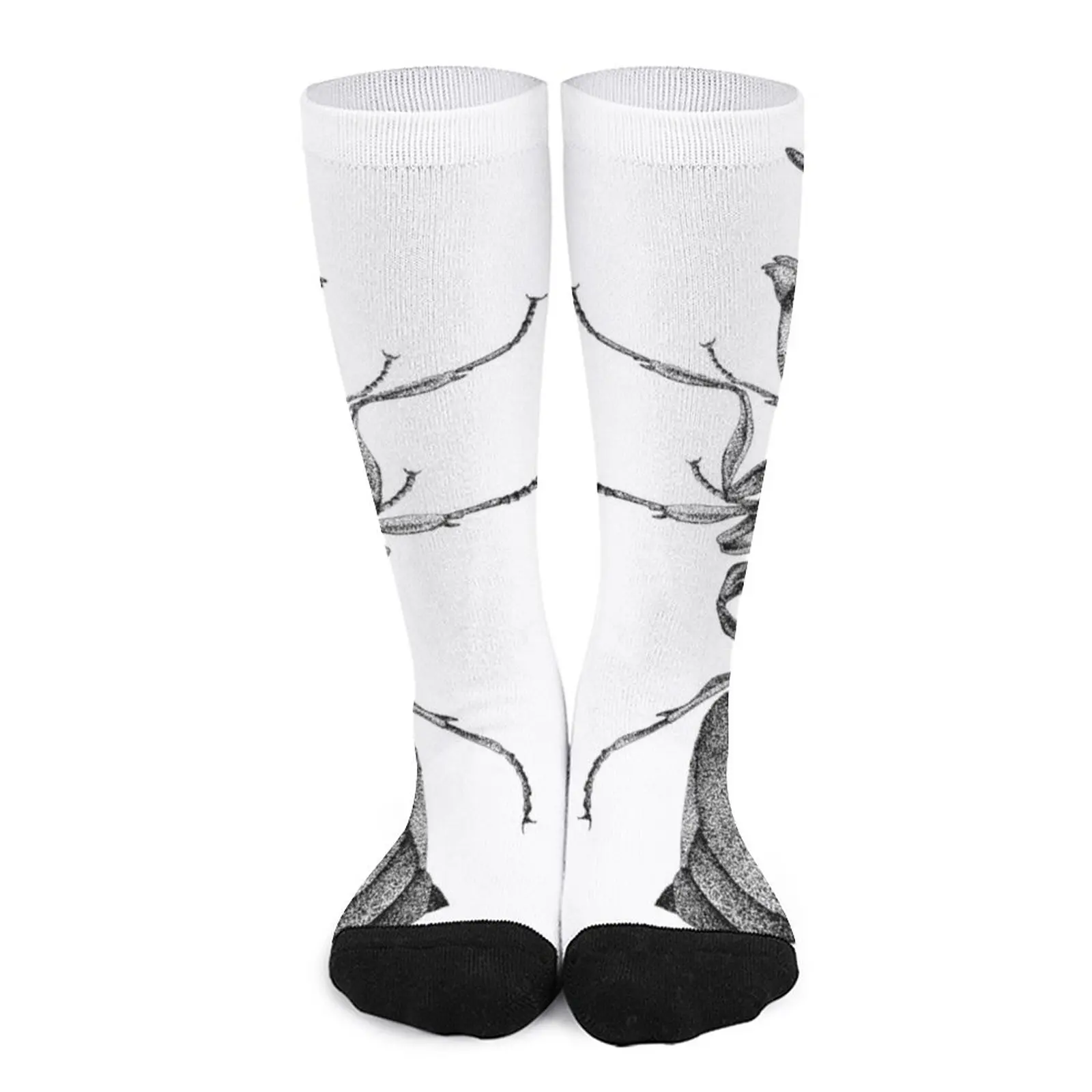 Realistic ant in black and white Socks Golf socks men socks cotton Women's socks