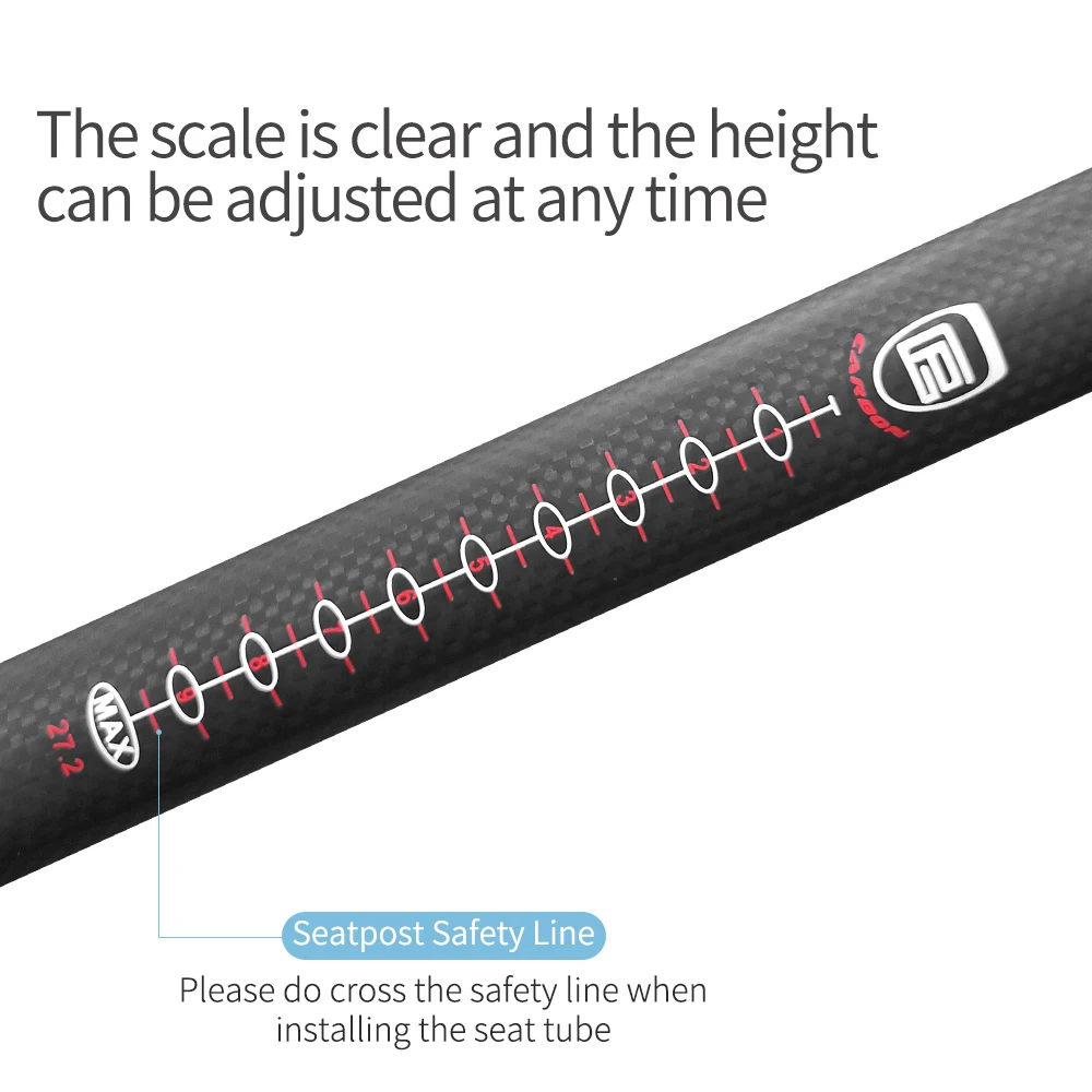Carbon Bicycle Seatpost 27.2/30.8/31.6mm Matte Black MTB/Road Bike Seat Post Length 280mm Seat Tube Bicycle Parts