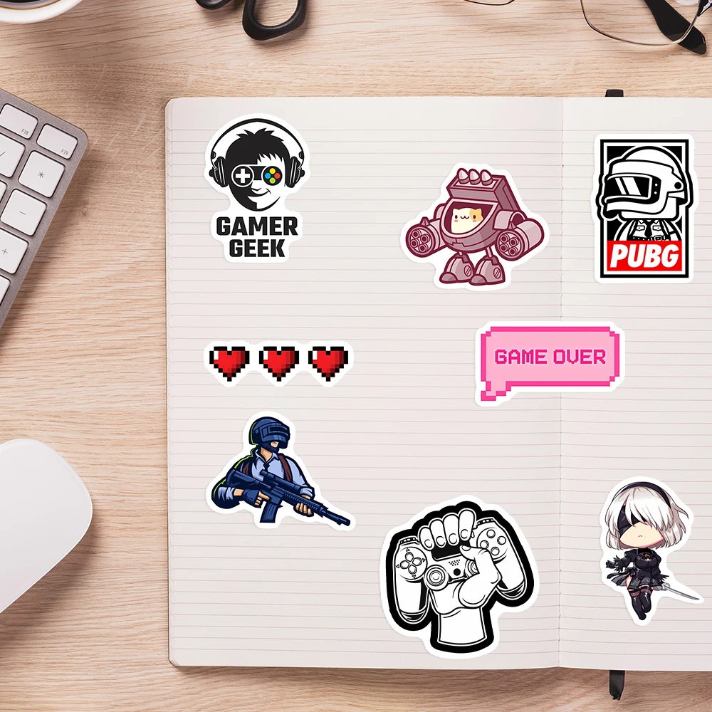 Funny Video Game Lovers Stickers DIY Gift Kids Toy Decal for Laptop Phone Scrapbook Luggage Decorative Graffiti Waterproof - 4