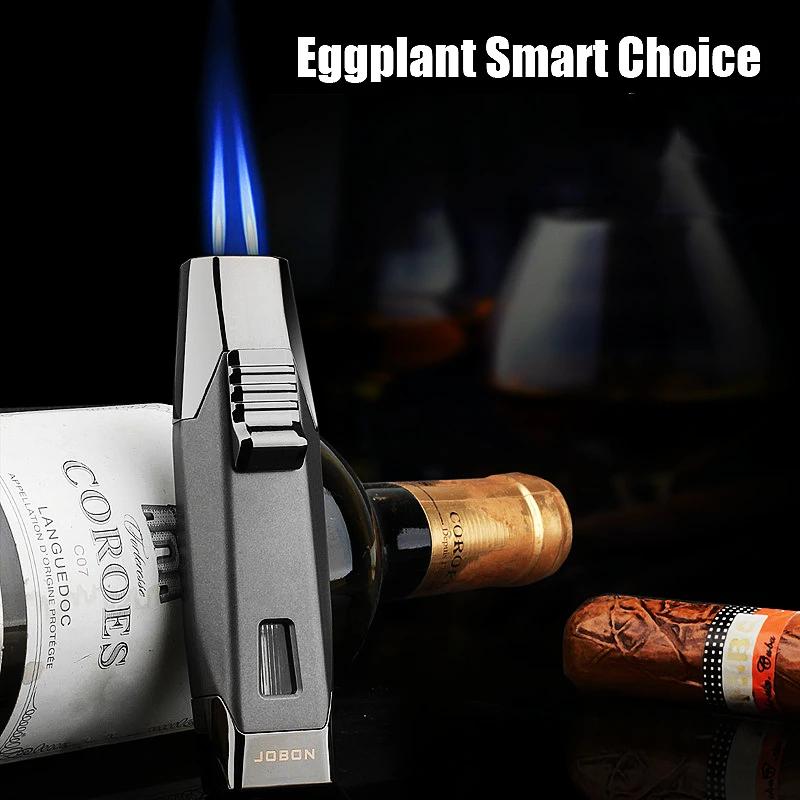 

JOBON Metal Double Torch Jet Cigarette Lighter Gas Butane Cigar Gun Lighter Inflatable Windproof Straight Flame Gadgets For Men
