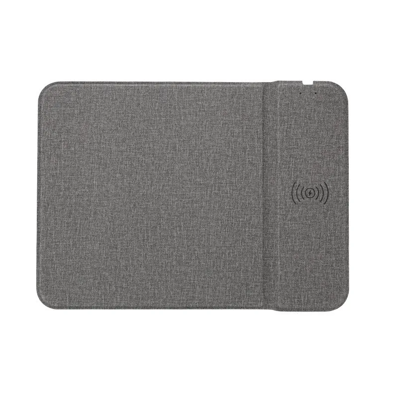 Couro Mouse Pad com qi Pad de Carregamento sem Fio Esteira Suporte do Telefone para Xiaomi Iphone Samsung Galaxy Huawei Tipo-c Telefones em pu - Imagem 2