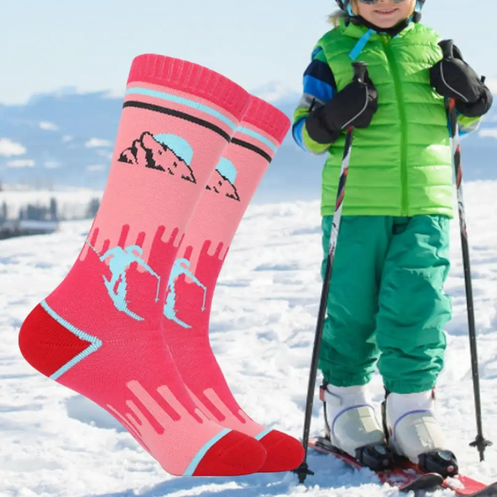 1 Pair Ski Socks Sweat-absorbing Fine Workmanship Keep Warm Soft Thick Kids Boot Ski Socks Snow for Outdoor