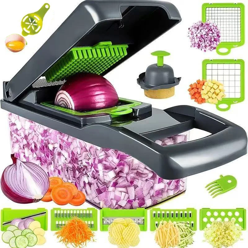 Manual Vegetable Cutter 5-in-1 Multifunction Slicer Potato Chopper French Fries Maker Shredders