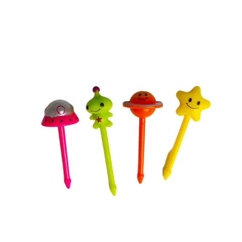 Space Series Fruit Fork Cartoon Star Ship Alien Cake Fruit Toothpick 8PCS Lunch Bento Accessories Theme Party Decoration fruit fork food toothpicks food picks