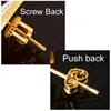 CUC 10MM Square Zircon Earring Gold silver Color  Men Women Screw Stud Earrings Hip Hop Jewelry Fashion Gift 2