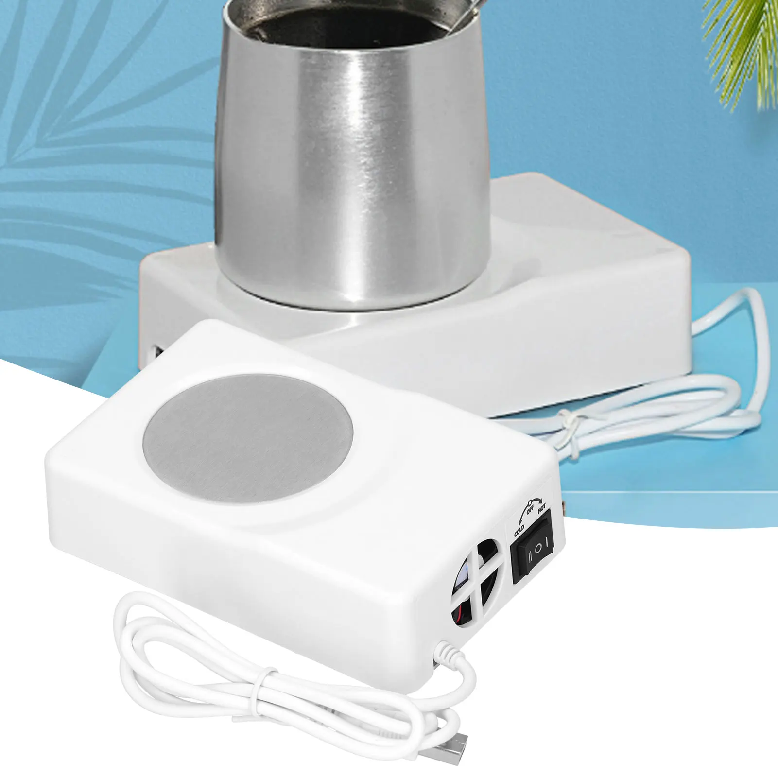 휴대용 2 in 1 차량용 컵 쿨러 워머 패드 (야외 여행용 USB 미니 자동 냉온장고 쿨링 히팅 코스터 음료 홀더)