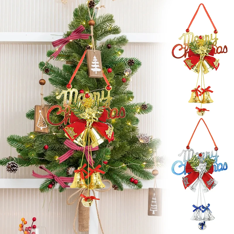 

Merry Christmas Bells Pendants Christmas Tree Hanging Ornaments Kids Gift For Home Xmas New Year Party Decoration Natal Navidad