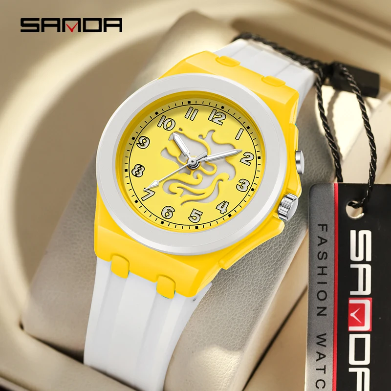 

SANDA 6106 Student Quartz Watch Creative Unique Twelve constellations Dial Luminous Silicone Strap Wrist Watches for Boy Girl