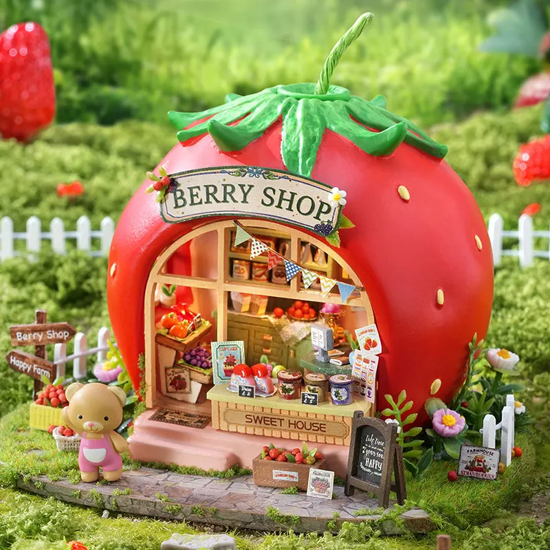 새로운 DIY 인형 집 나무 미니어처 키트 가구 인형 집 가구 세트 수제 모델 조립 장난감 케이스 생일 선물