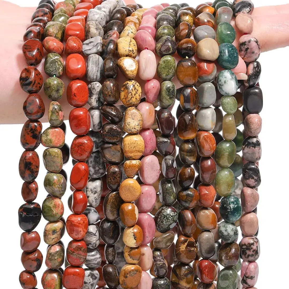 8-10mm unregelmäßige Stein perlen Natur kristall Quarz Armband Ohrringe Spacer Perle für Schmuck machen handgemachte DIY Handwerk