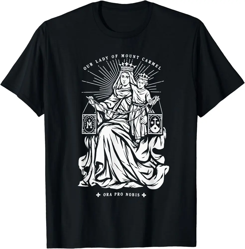 

Футболка с надписью «Our Lady of Mount Carmel», топ с аниме рисунком, с коротким рукавом, в стиле унисекс, лето