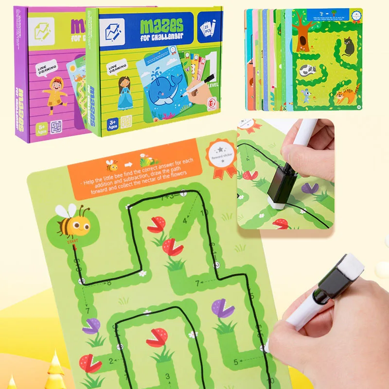 

Pen Control Painting Book montessorri toys for 3 year old kids educational toys Baby Training Maze Games child sensory girls toy