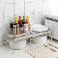 Retractable Kitchen Shelf Multifunctional Expandable Stackable Sliding Rack Space Saving Home Cabinets Tableware Organizer Rack 2